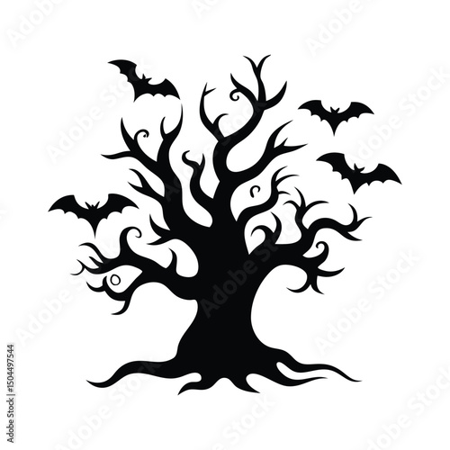 silhouette of a tree halloween, Halloween tree