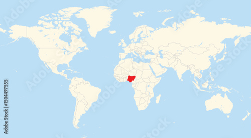 Location map of Nigeria in Africa