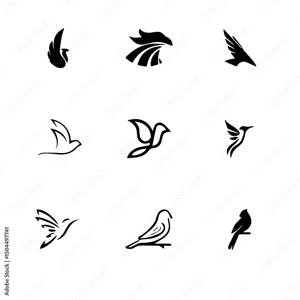 Fototapeta premium black and white bird logo 5