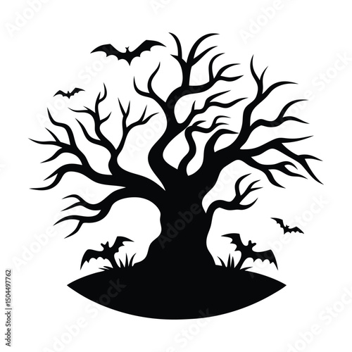 silhouette of a tree halloween, Halloween tree