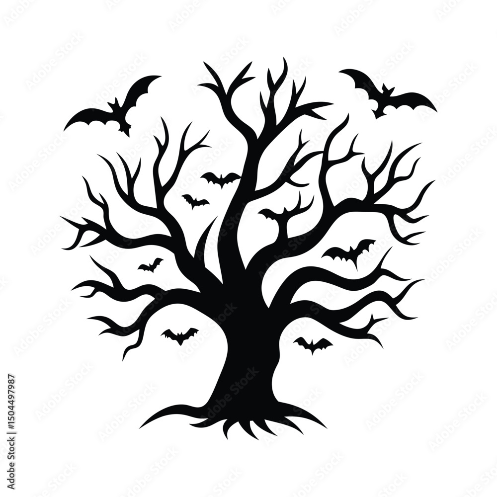 silhouette of a tree halloween, Halloween tree silhouette of a tree halloween, Halloween tree