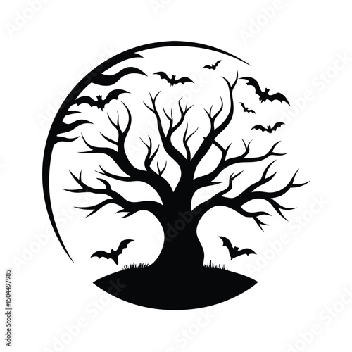 silhouette of a tree halloween, Halloween tree