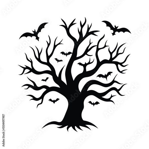 silhouette of a tree halloween, Halloween tree