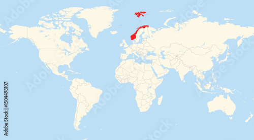 Location map of Norway in Europe