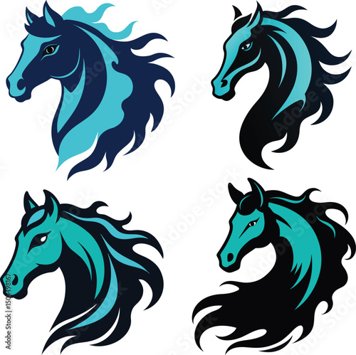 horse vector set