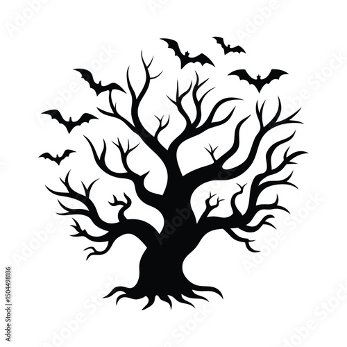 silhouette of a tree halloween, Halloween tree