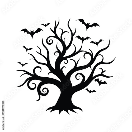 silhouette of a tree halloween, Halloween tree