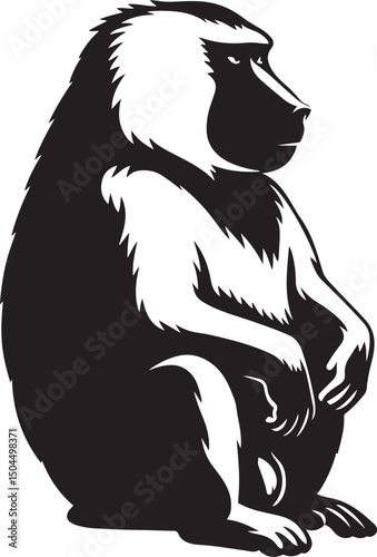 Wallpaper Mural Baboon profile silhouette illustration, Majestic baboon vector clean design Torontodigital.ca