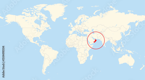 Location map of Oman in Asia