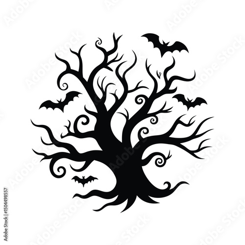 silhouette of a tree halloween, Halloween tree