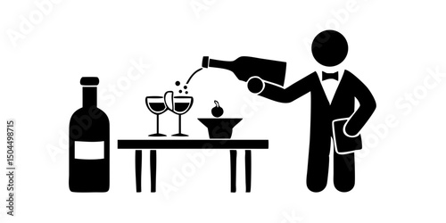 Bartender pouring a cocktail with a citrus garnish.Hand Offering Alcoholic Drinks: Wine Glass, Martini Glass, and Bottle