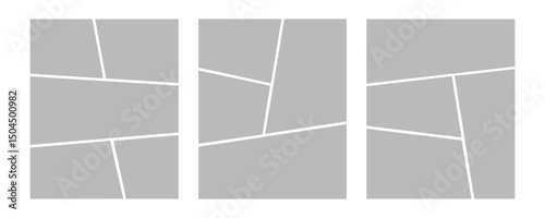 Set of collage grid manga comic storyboard layout panel blank template. Empty page frame for comic book, photo collage, poster, flyer. Vector illustration. vector illustration eps file.
