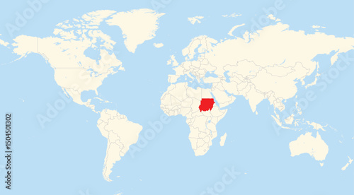 Location map of the Sudan in Africa