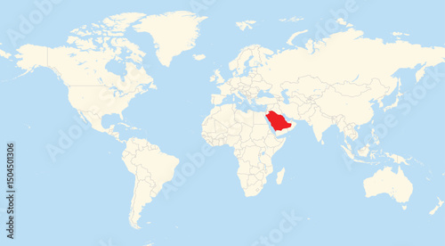 Location map of Saudi Arabia in Africa