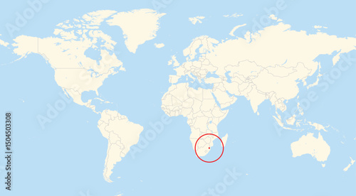 Location map of Eswatini in Africa