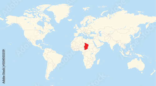 Location map of Chad in Africa
