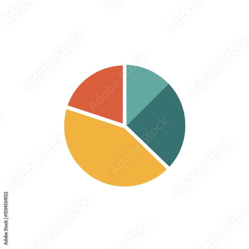 Colorful Pie Chart Graphic Illustration with Segments Representing Data Distribution and Analysis
