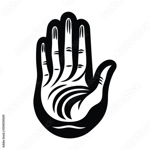 Hand silhouette representing gestures and communication in various contexts of daily life