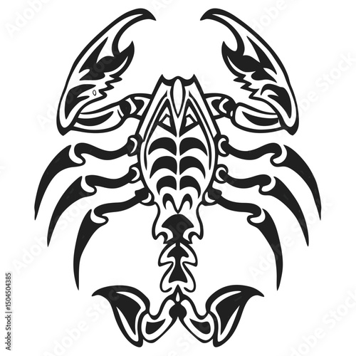 Scorpion Vector Illustration – Detailed Digital Art of Scorpion in Flat or Line Style, Perfect for Tattoos, Zodiac Symbols, Nature Graphics, Wildlife Icons, and Educational Use