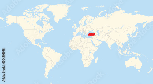 Location map of Turkey in Asia