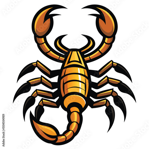 Scorpion Vector Illustration – Detailed Digital Art of Scorpion in Flat or Line Style, Perfect for Tattoos, Zodiac Symbols, Nature Graphics, Wildlife Icons, and Educational Use