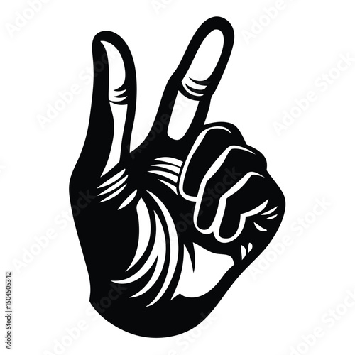 Hand silhouette representing gestures and communication in various contexts of daily life