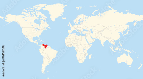 Location map of Venezuela in South America