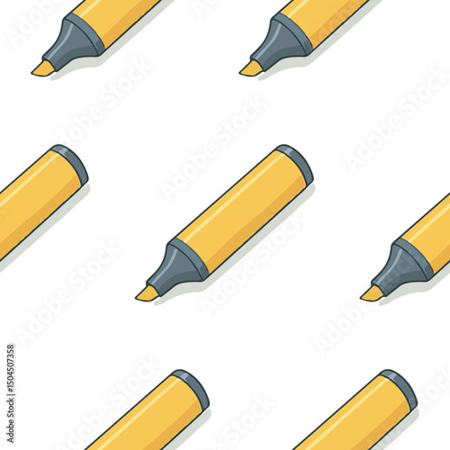 pattern with one type of stationery, namely a colored marker, for various school designs