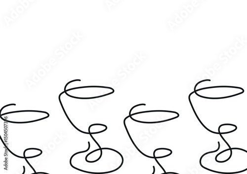 poster with a figured martini glass drawn with several lines in line art style