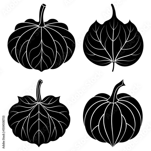 Pumpkin Leaf Silhouette vector