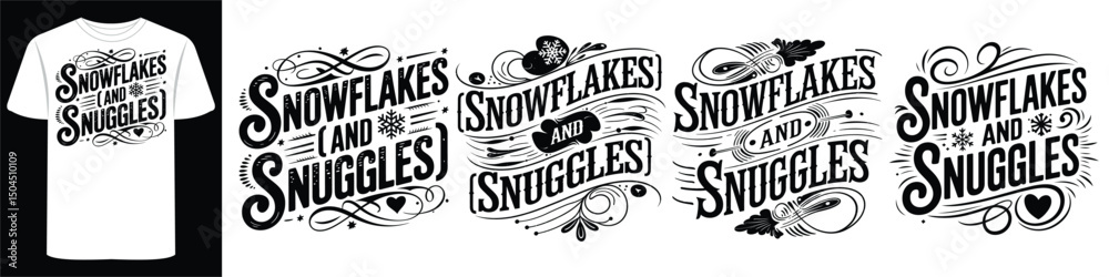 Obraz premium Funny Christmas Shirt Print with Retro Style Lettering