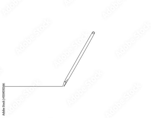 Pencil outline drawing illustration. Continuous line draw of back to school vector
