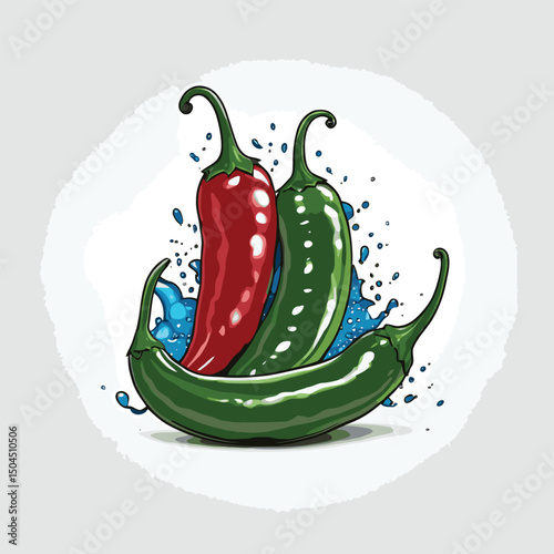 green chili vector for graphic design