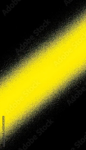 A bright yellow diagonal line on a black background creates a striking contrast. The image emphasizes simplicity and boldness in design.