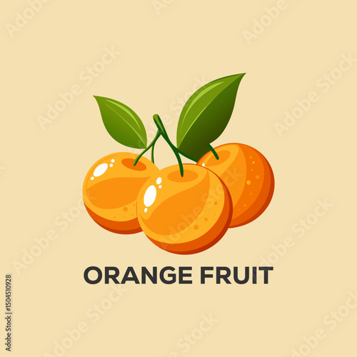 Fresh Oranges on Branch with Leaves