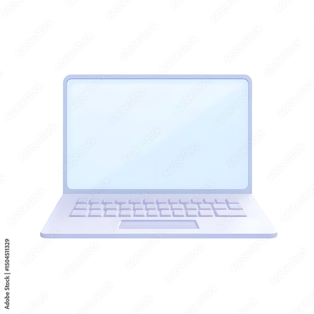Fototapeta premium Minimalistic icon of a laptop png on a transparent background isolated
