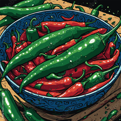 green chili vector for graphic design