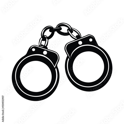 Silhouette of handcuffs illustration, Handcuffed icon silhouette
