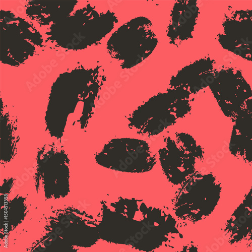 Vector seamless red pattern with smears in grunge style. Print, background, wallpaper, design