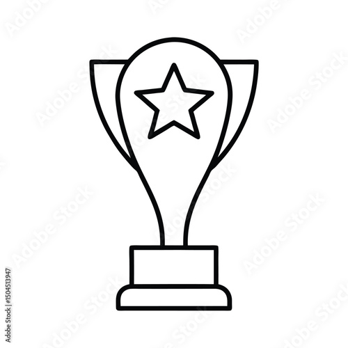 Award Trophy Icon on White Background