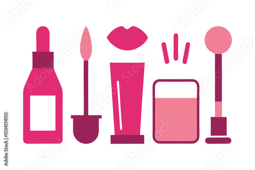 Beauty Product Vector Icons in Minimalist Style