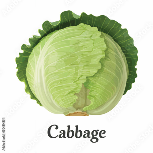 cabbage isolated on white background.