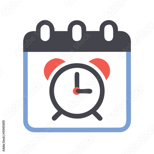 Alarm Clock Icon Representing Class Schedule and Time Management for Education