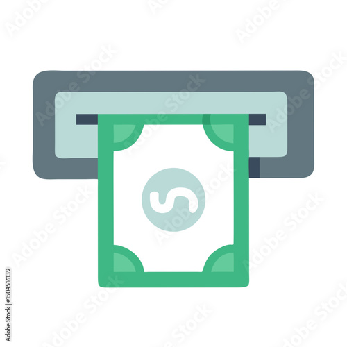 ATM Icon Representing Cash Withdrawal and Automated Banking Transaction