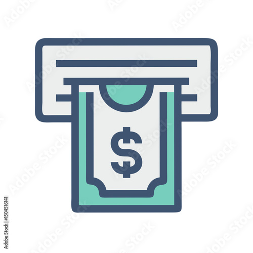 ATM Icon Representing Cash Withdrawal and Automated Banking Transaction