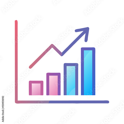 Arrow Chart Icon Representing Business Trends and Financial Growth Analysis