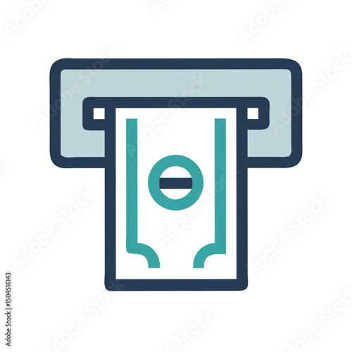 ATM Machine Icon Representing Automated Teller Banking and Cash Withdrawal