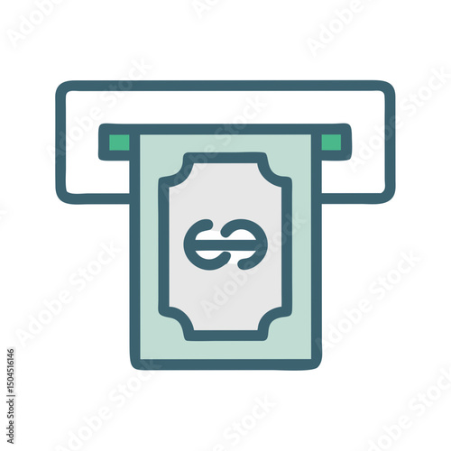ATM Machine Icon Representing Automated Teller Banking and Cash Withdrawal