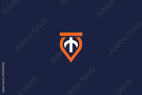 letter t logo location concept icon vector logo design template elements