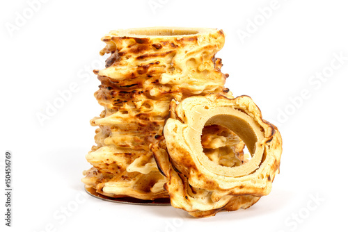 Obraz na plátně gâteau à la broche, spécialité Aveyronnaise ou Baumkuchen, spécialité Allemande,